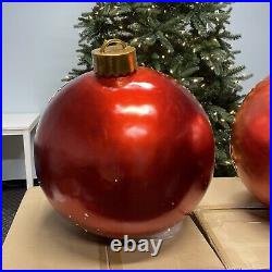 Balsam Hill Outdoor Merry Christmas Giant Ornaments Set of 2 NEWithOpen $499 Set 2