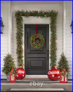 Balsam Hill Outdoor Winter Evergreen Foliage Garland LED Lights10 Ft 2-PACK