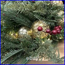 Balsam Hill Pine Peak 28 Wreath Open Box (Box damage/Broken Ornament) $199-Retu