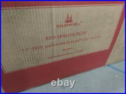 Balsam Hill Red Spruce Slim 7.5' Christmas Tree Prelit Candle LED -NewithOpen Box