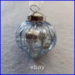 Balsam Hill Set of 24 Light Blue Mercury Glass Mini Ornaments 4ea of 6 Shapes