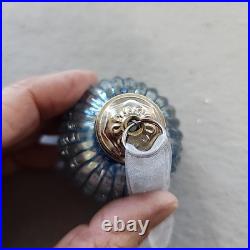 Balsam Hill Set of 24 Light Blue Mercury Glass Mini Ornaments 4ea of 6 Shapes