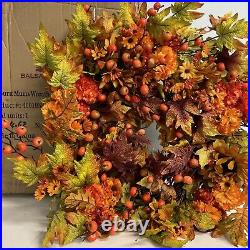 Balsam Hill Sunburst Mums 32 Wreath NEWithOpen box $199