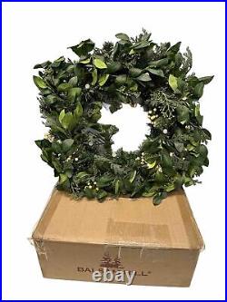 Balsam Hill White Berry Cypress Foliage 28 prelit Battery operated-LIGHT ISSUE