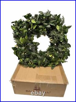 Balsam Hill White Berry Cypress Foliage 28 prelit Battery operated-LIGHT ISSUE
