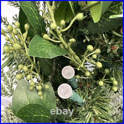 Balsam Hill White Berry Cypress Foliage 28 prelit Battery operated-LIGHT ISSUE