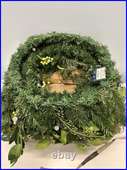 Balsam Hill White Berry Cypress Foliage 28 prelit Battery operated-LIGHT ISSUE