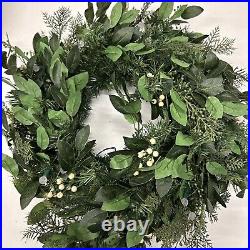 Balsam Hill White Berry Wreath 24 Prelit Open $149