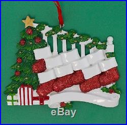 Bannister with 9 Stockings Family Personalized Christmas Tree Ornament Holiday
