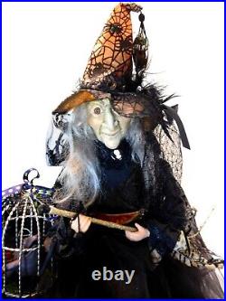 Barbara Naczas Hand Made Pumpkin Witch Halloween Decoration Centrepiece OOAK