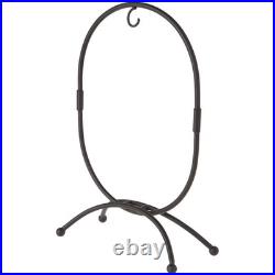 Bard’s Oval Shaped Black Wrought Iron Ornament Stand, 11 H x 7.25 W x 7.25 D