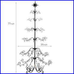 Barton 6.4ft Wrought Christmas Tree Ornament Display Stand Holder Hang Wire Hook
