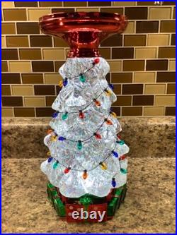 Bath & Body Works 11.25 Tree Water Globe 3-wick Candle Pedestal Iridescent NWT