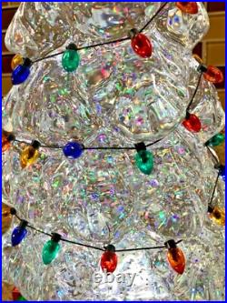 Bath & Body Works 11.25 Tree Water Globe 3-wick Candle Pedestal Iridescent NWT