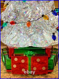 Bath & Body Works 11.25 Tree Water Globe 3-wick Candle Pedestal Iridescent NWT