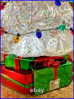 Bath & Body Works 11.25 Tree Water Globe 3-wick Candle Pedestal Iridescent NWT