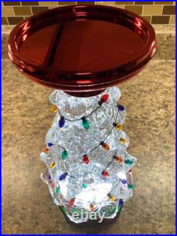 Bath & Body Works 11.25 Tree Water Globe 3-wick Candle Pedestal Iridescent NWT