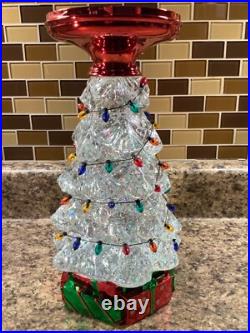 Bath & Body Works 11.25 Tree Water Globe 3-wick Candle Pedestal Iridescent NWT
