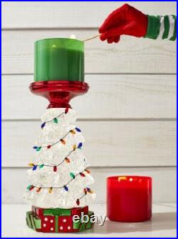Bath & Body Works 11.25 Tree Water Globe 3-wick Candle Pedestal Iridescent NWT