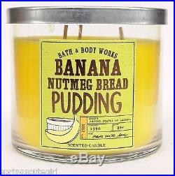 Bath & Body Works BANANA NUTMEG BREAD PUDDING 3-Wick 14.5 oz Scented Candle