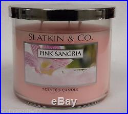 Bath & Body Works Slatkin & Co. PINK SANGRIA 3-Wick 14.5 oz Scented Candle