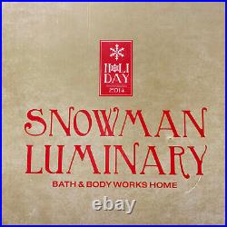 Bath & Body Works Snowman Candle Luminary Ceramic in Box LARGE 16 Tall RARE