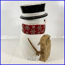 Bath & Body Works Snowman Candle Luminary Ceramic in Box LARGE 16 Tall RARE