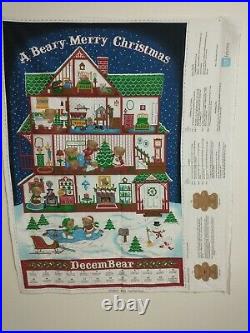 Beary Merry Christmas Advent Calendar QT Fabric Panel New With