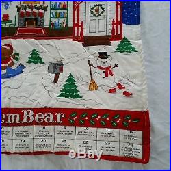 Beary Merry Christmas Fabric Advent Calendar Countdown Teddy Bear House Finished
