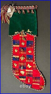 Beautiful Christmas Stocking Elegant with Charms Sweet Dreams luxary NWT