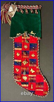 Beautiful Christmas Stocking Elegant with Charms Sweet Dreams luxary NWT