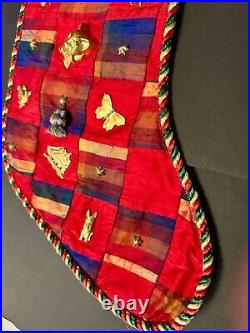 Beautiful Christmas Stocking Elegant with Charms Sweet Dreams luxary NWT