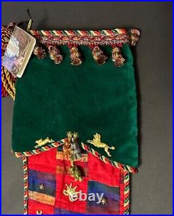 Beautiful Christmas Stocking Elegant with Charms Sweet Dreams luxary NWT