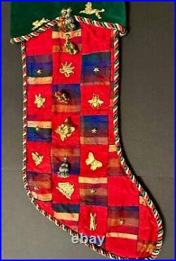 Beautiful Christmas Stocking Elegant with Charms Sweet Dreams luxary NWT