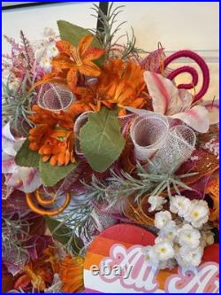 Beautiful Extra Large Pride Lesbian Flag Everyday Wreath All Are Welcome LGBTQIA