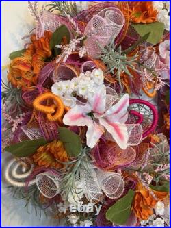 Beautiful Extra Large Pride Lesbian Flag Everyday Wreath All Are Welcome LGBTQIA