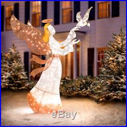 Beautiful Outdoor Lighted 6′ Christmas Angel withDove Sculpture Yard Decor
