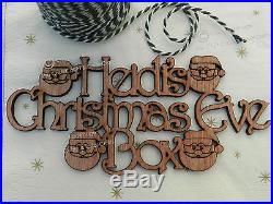 Beautiful Personalised'Christmas Eve Box' Sign. Wooden Santa Craft Sign