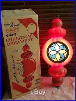 Beco Original Blow Mold Giant Illuminated Christmas Ornament 31 1960′s Rare