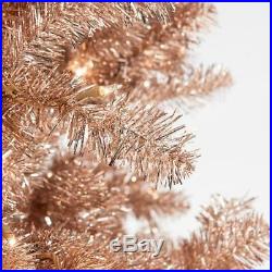 Belham Living Prelit Conical Artificial Christmas Tree 7.5 ft, Rose Gold