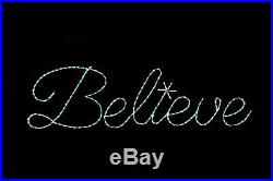 Believe Sign Christmas LED outdoor lawn yard light display metal wireframe