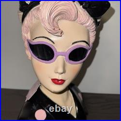 Bella Lux Bride of Frankenstein Bust withPink Black & White Hair Halloween Gothic