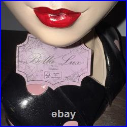 Bella Lux Bride of Frankenstein Bust withPink Black & White Hair Halloween Gothic