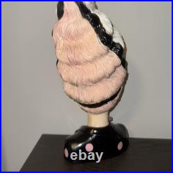 Bella Lux Bride of Frankenstein Bust withPink Black & White Hair Halloween Gothic