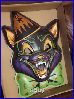 Ben Cooper Ghoulsville Giant Wall Horror Mask Glitter Cat Vintage Halloween