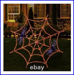 Berkley Jensen 5′ Metal Spider Web Halloween Lighted Décor with 352 LED Lights