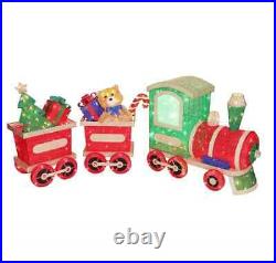 Berkley Jensen 81 Pre-lit Fabric Mesh Train Set with Two Carriages