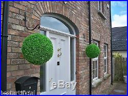 Best Artificial 40cm Lush Long Leaf Boxwood Buxus Topiary Grass Hanging Ball New