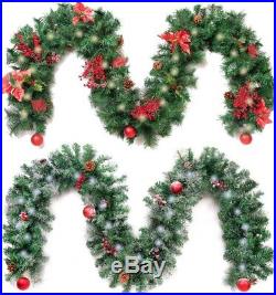 Best Artificial Decorated Red or Red Frosted Luxury Christmas Garland Led Lights