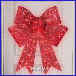 Best Choice Products 36In Pre-Lit XL Christmas Bow Decoration, Large Outdoor LED